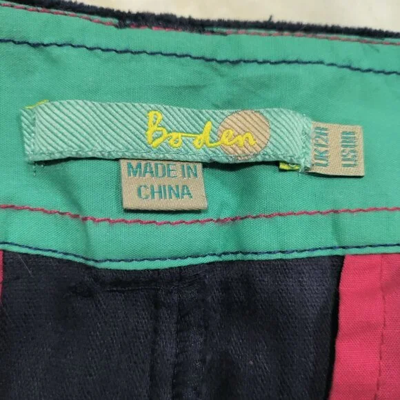 Boden Preppy Navy Blue Corduroy A-Line Mini Skirt Women's Size US 8R - Picture 7 of 14